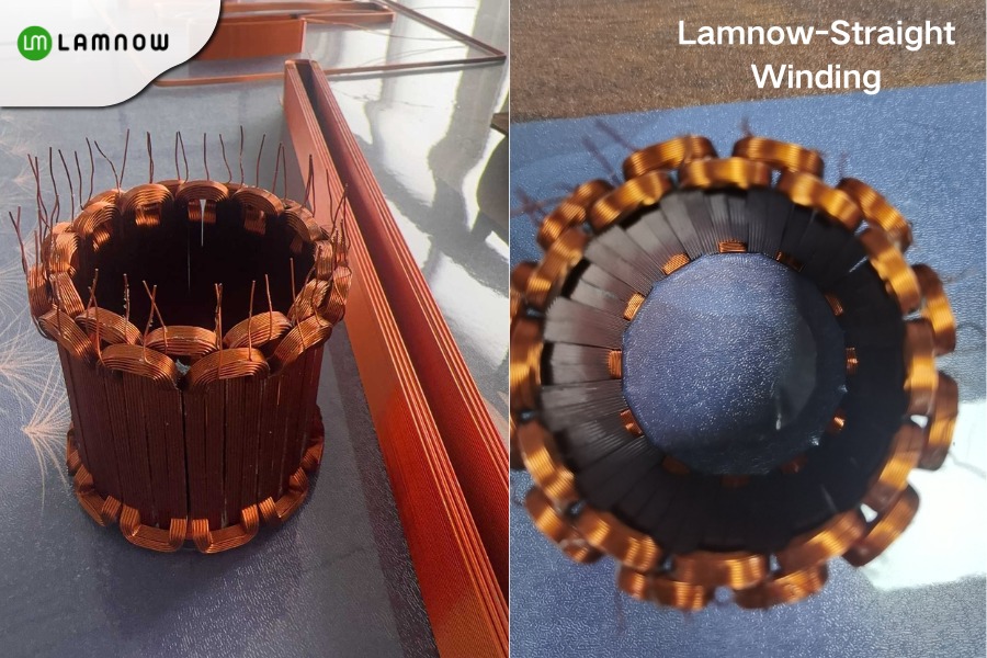 coreless DC motor straight winding