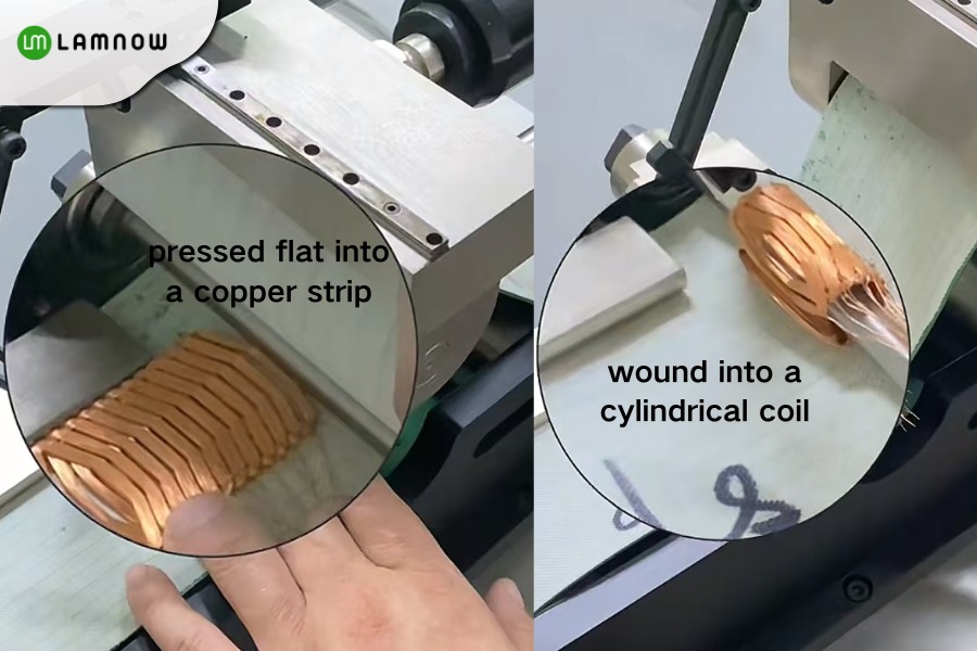 coreless DC motor winding coiled production