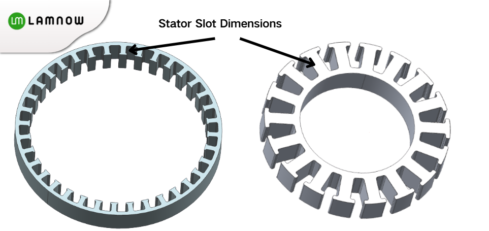 motor winding slot dimension
